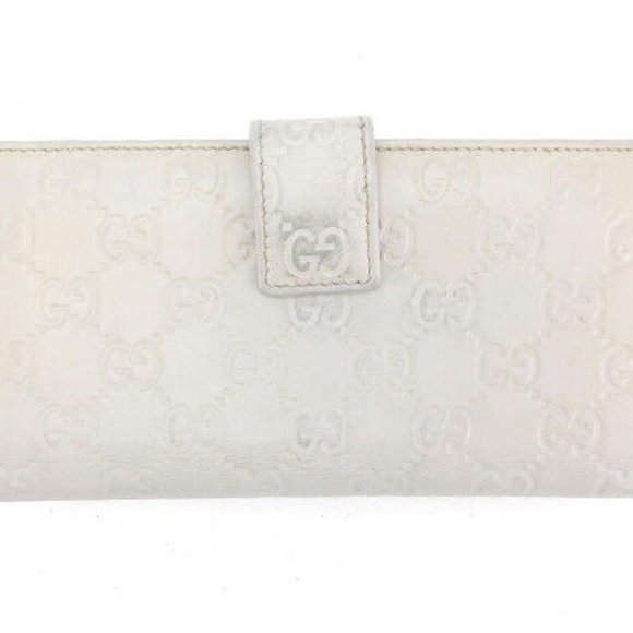 Gucci Wallet Purse Long Wallet Guccissima White Woman Authentic Used - Picture 6 of 6